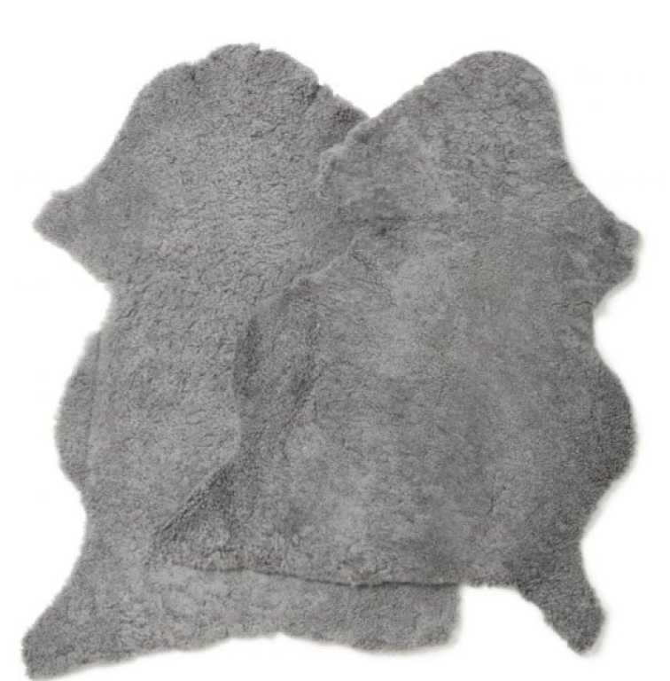 Kudrnatá australská kožešina Curly, šedá Gotland, 95x60 cm