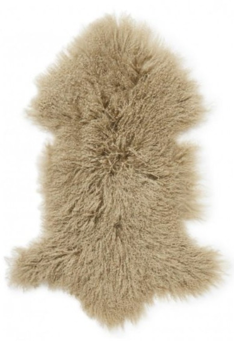 Tibetská kožešina Light Beige, béžová, 95x55 cm