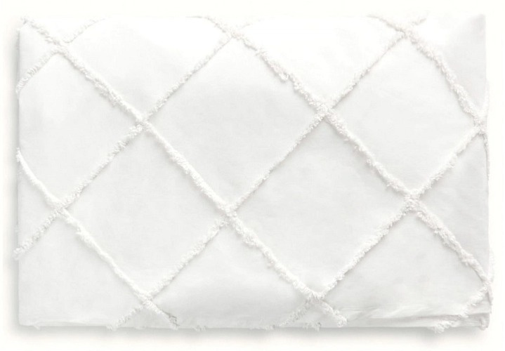Bavlněný přehoz Royal White, bílý, všívané čtverce, 240x260 cm