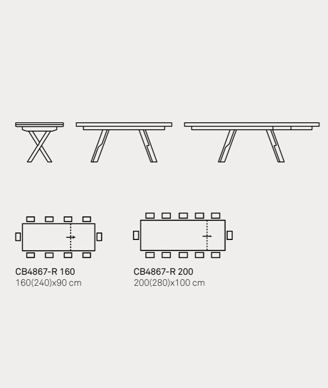 Rozkládací stůl Master, 160(240)x90 cm, CB4867-R 160
