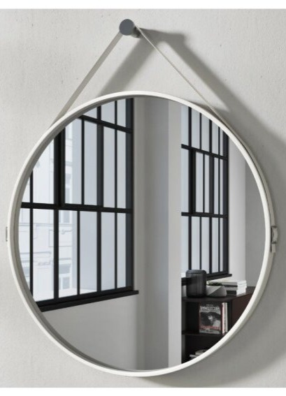 Kulaté zrcadlo Astra, detail pravé kůže