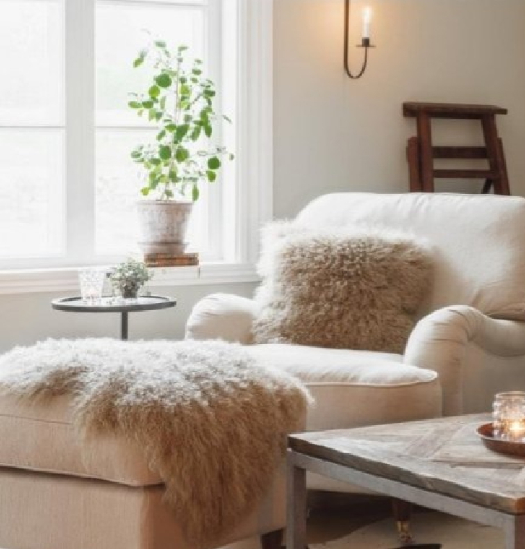 Kožešinový polštář Mushroom, tibetská kožešina, 40x40 cm