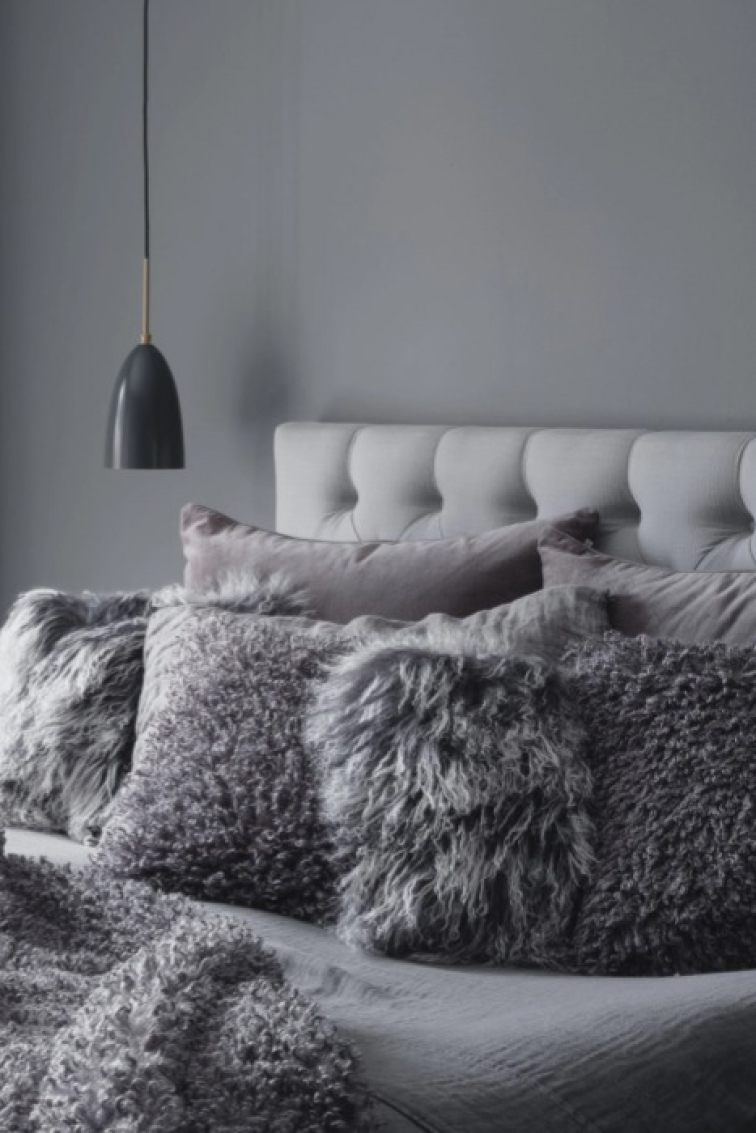 Tibetská kožešina, Grey Silvertop, šedá, 95x55 cm