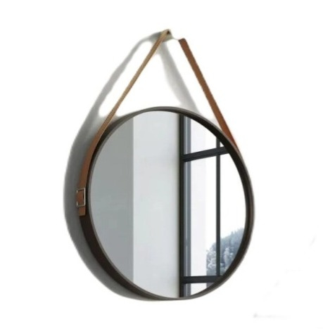 Kulaté zrcadlo Astra, detail pravé kůže