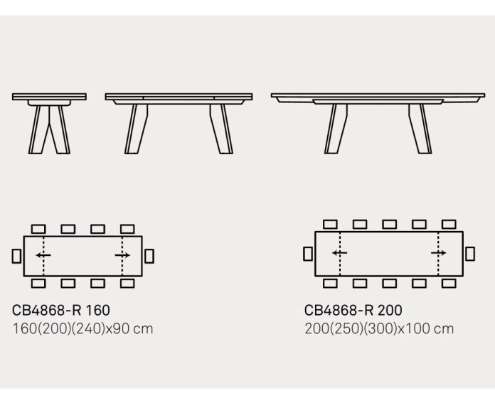 Rozkládací stůl Victor, 160(200)(240)x90 cm, CB4868-R 160