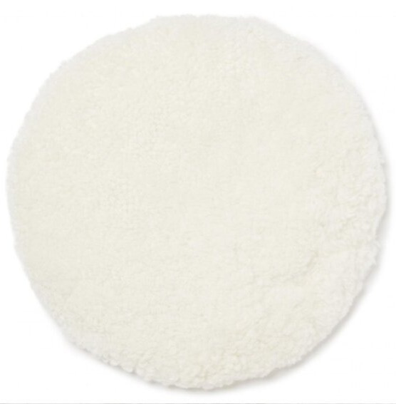 Kožešina na židli Curly White, bílá, Ø34 cm