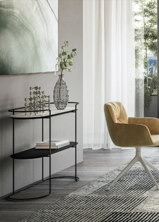 Konzolový stolek Atollo, sklokeramika, 100x35 cm, CS5130-C