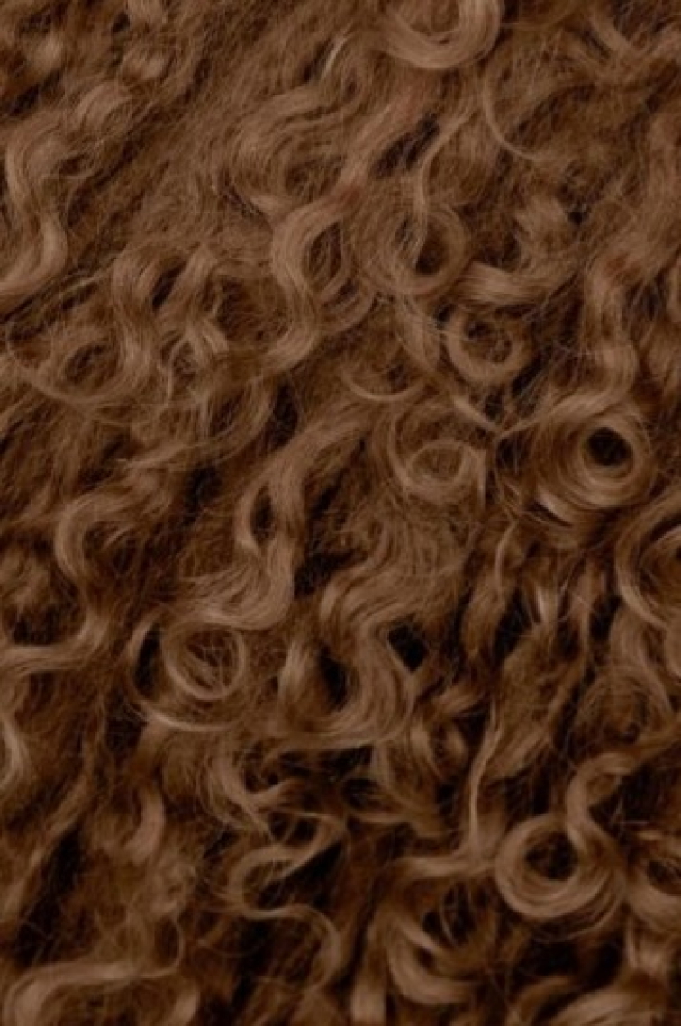 Polštář tibetská kožešina Shansi Cognac, koňaková, 40x40 cm