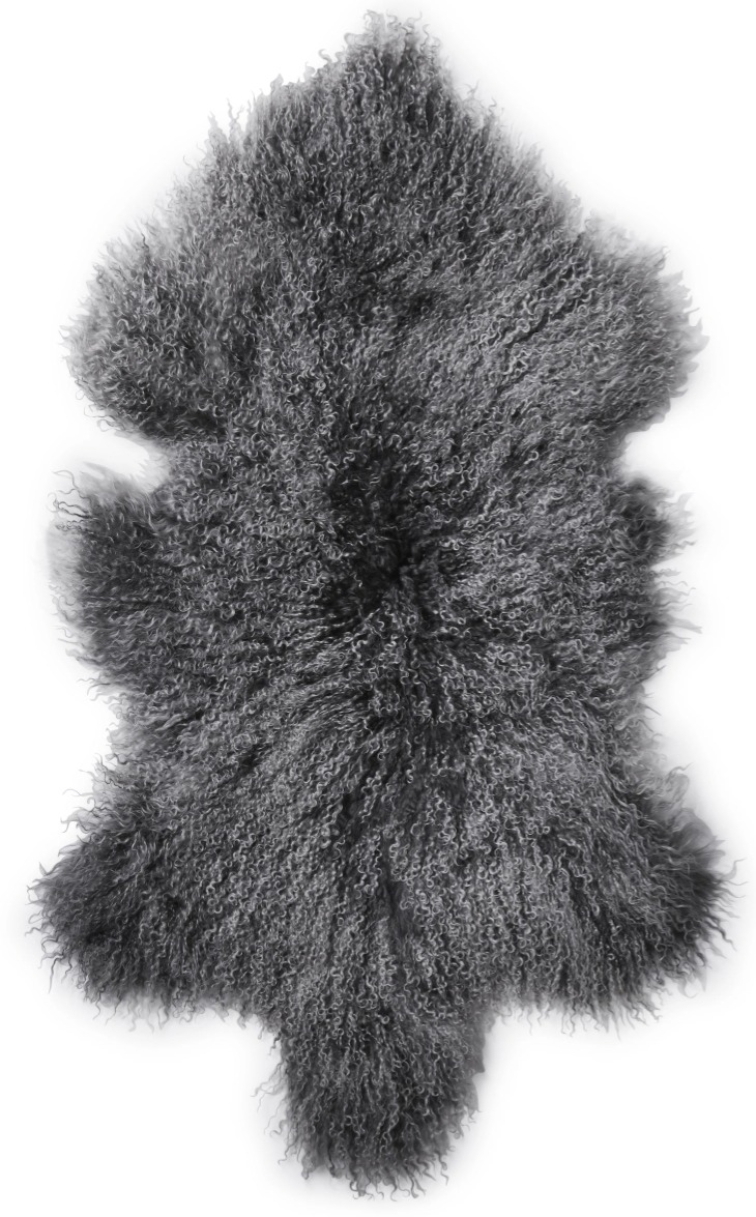 Tibetská kožešina, Grey Silvertop, šedá, 95x55 cm