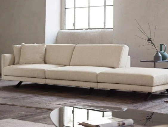 Industriální pohovka Bart, 206 cm, šedá, plně snímatelný potah