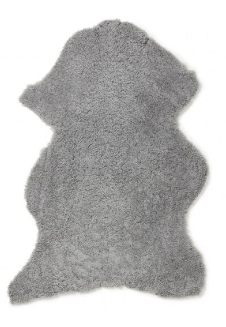 Kudrnatá australská kožešina Curly, šedá Gotland, 95x60 cm