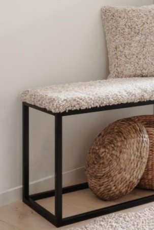 Botník s lavičkou Palle, 80x35x50 cm, umělá kožešina Lumme Sand