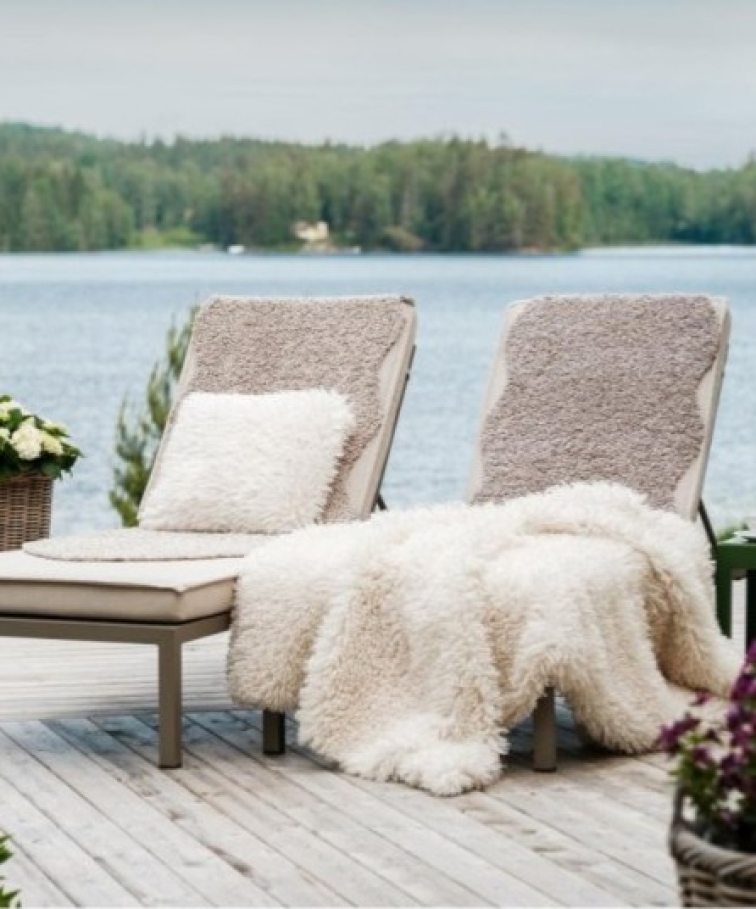 Pléd Wooly Ivory, umělá kožešina, 120x180 cm