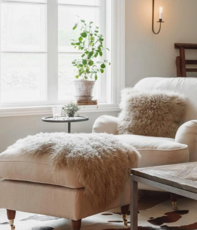 Polštář Snowtop, tibetská kožešina, světle šedá, 40x40 cm