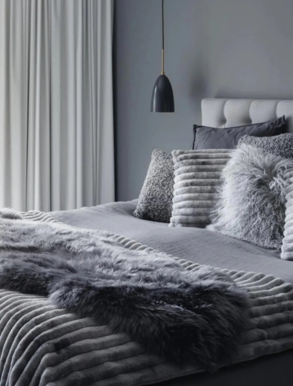 Dlouhosrstá australská kožešina Gently, grafit, 95-100 cm