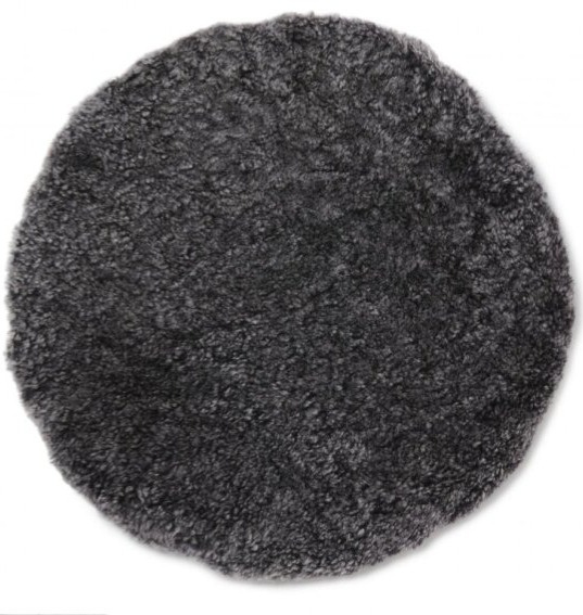 Kožešina na židli Curly Dark Grey, antracitová, Ø34 cm