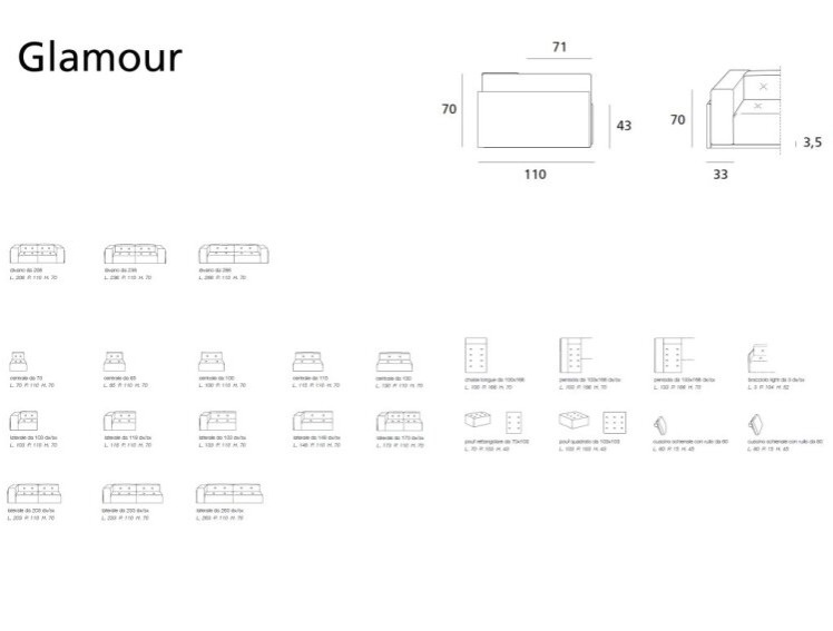 Klasické sofa Glamour, 366x166 cm