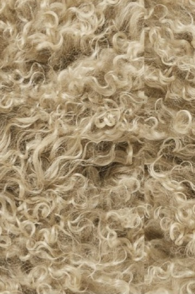 Polštář Light Beige, tibetská kožešina, béžová, 40x40 cm