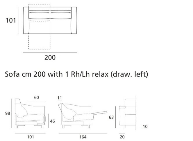 Polohovací pohovka Samuel, 200 cm