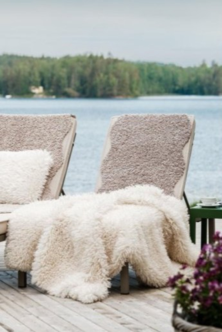 Pléd Wooly Ivory, umělá kožešina, 120x180 cm