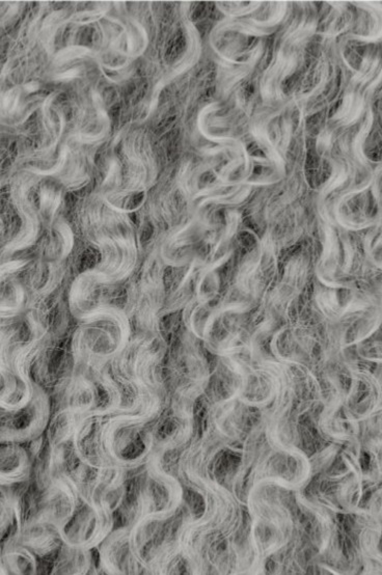 Polštář tibetská kožešina Shansi Steel, šedá, 40x40 cm