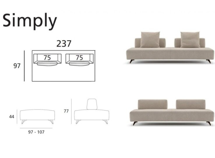 Modulární pohovka Simply, 237 cm