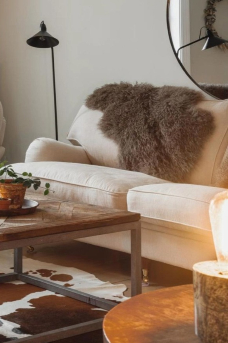 Kožešinový polštář Brown, tibetská kožešina, 40x40 cm