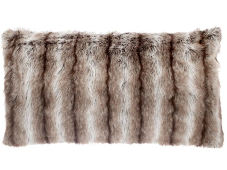 Polštář Hunter Brown, umělá kožešina, 50x90 cm
