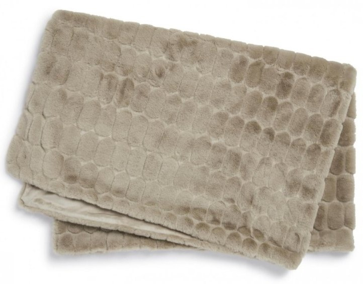 Pléd Bubble Taupe, umělá kožešina, hnědošedý, 120x180 cm