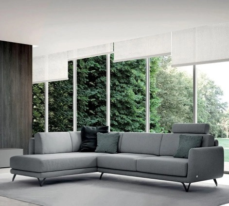 Polohovací pohovka Bristol, 220 cm, látka, kůže