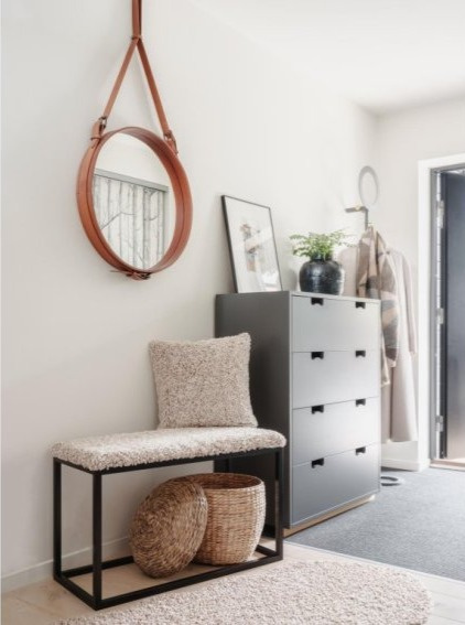 Botník s lavičkou Palle, 80x35x50 cm, umělá kožešina Lumme Sand