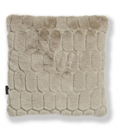 Polštář Bubble Taupe, 45x45 cm, umělá kožešina, hnědošedý