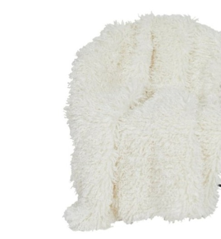 Pléd Wooly Ivory, umělá kožešina, 120x180 cm
