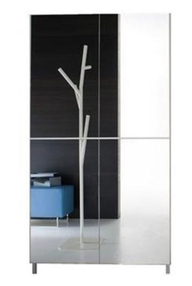 Botník Linear se zrcadlovými dveřmi, 40 párů bot