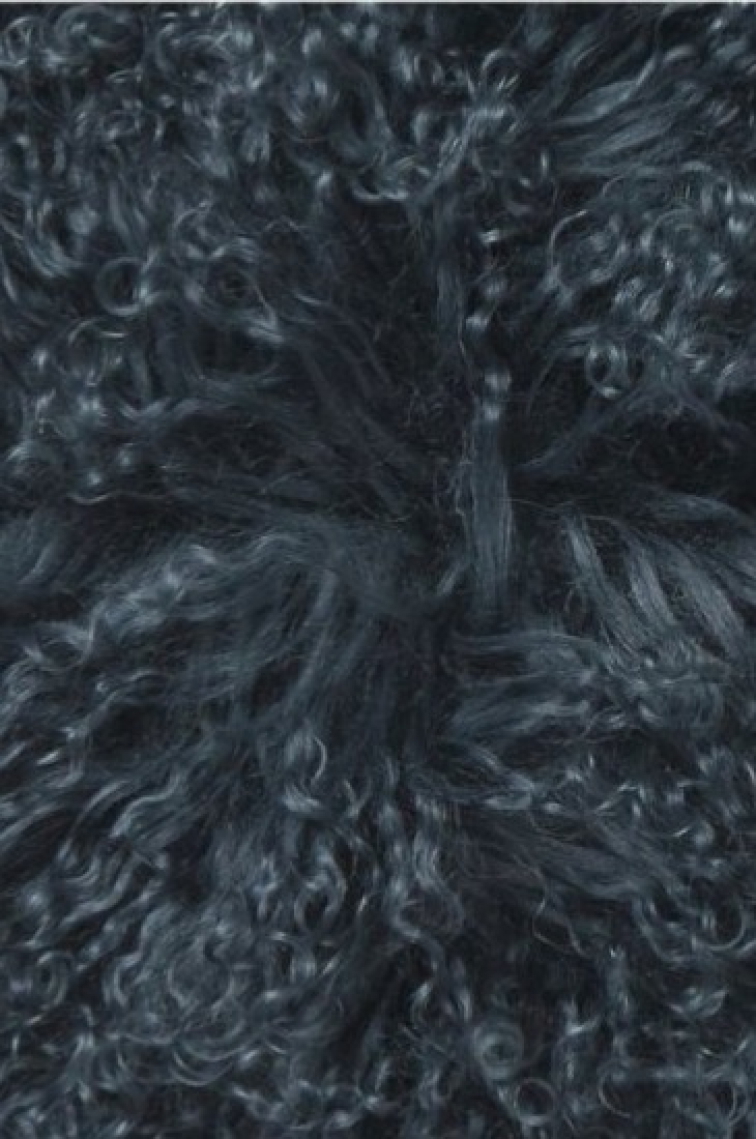 Polštář Stormy Blue, tibetská kožešina, modrá, 40x40 cm