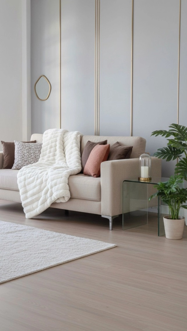 Hřejivý přehoz Cedric White, bílý, se 2 povlaky na polštáře 270x270 cm