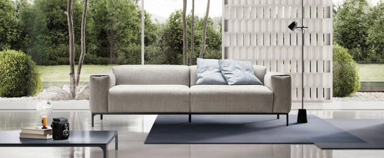 Minimalistická sedačka Spencer, 248 cm, látková, modulární