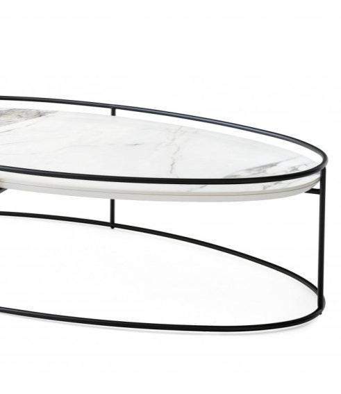 Oválný stolek Atollo Ceramic, 112,5x52,5 cm, CS5098-G