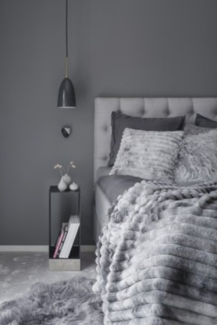 Polštář tibetská kožešina Shansi Steel, šedá, 40x40 cm