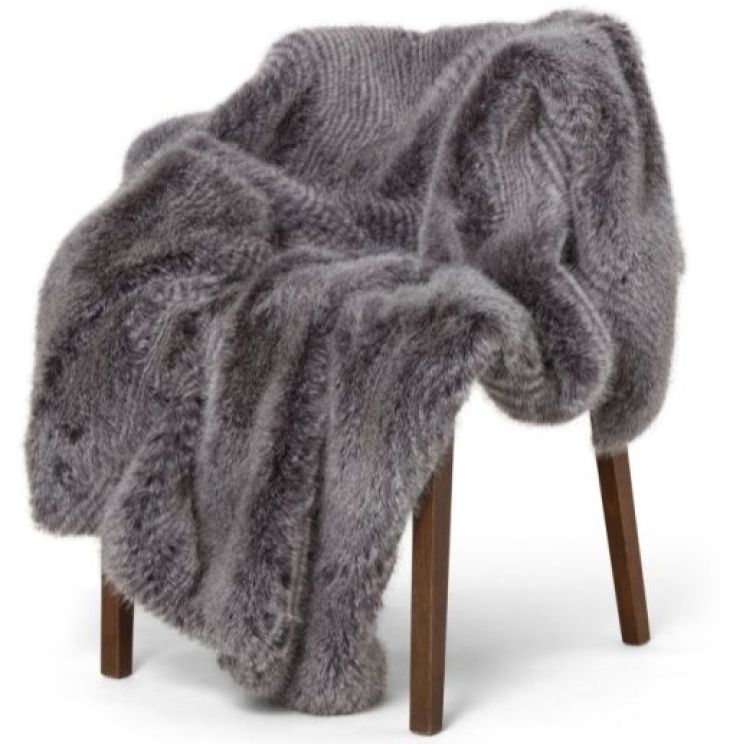 Pléd Stily Grey, 140x220 cm, umělá kožešina šedá