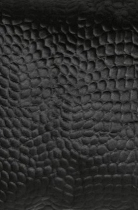 Polštář hovězí kůže Croco Black Patty, černá, 45x45 cm