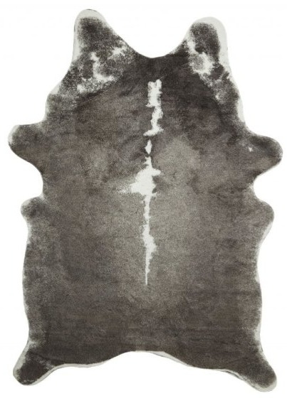 Umělá hovězí kůže Rosa, šedo-bílá, 152x213 cm