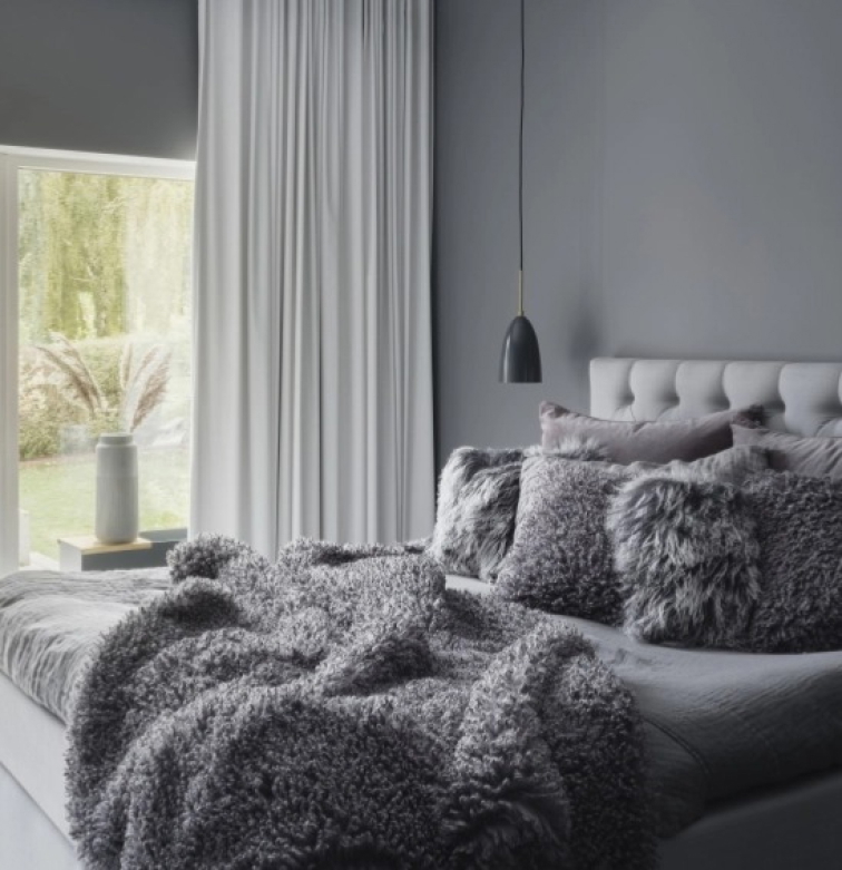 Tibetská kožešina, Grey Silvertop, šedá, 95x55 cm