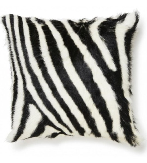 Polštář kozí kůže Zebra, 45x45 cm