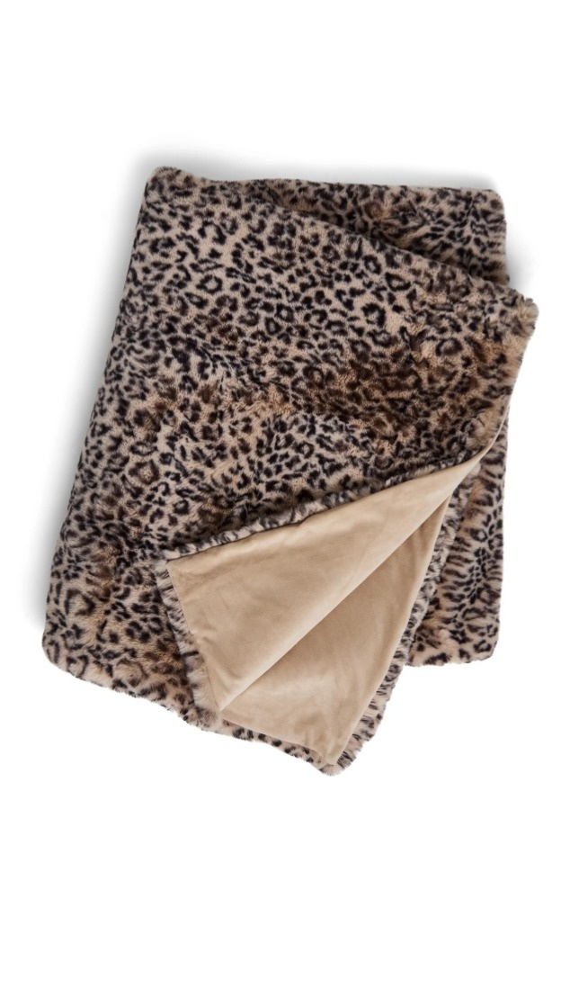 Leopardí přehoz Leo Cream, pléd, 140x220 cm