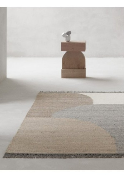 Vlněný koberec Eik Grey, šedo-hnědo-smetanová