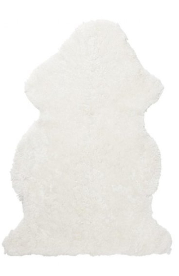 Kudrnatá australská kožešina Curly White, bílá, 95x60 cm