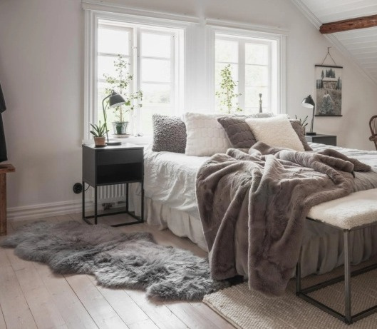 Dlouhosrstá australská kožešina Gently, grafit, 95-100 cm