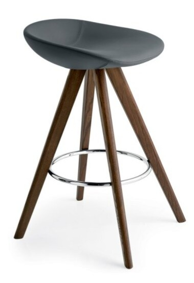 Barová židle Palm Wood, dřevo, umělá kůže, v.67 cm, CS1811-SK