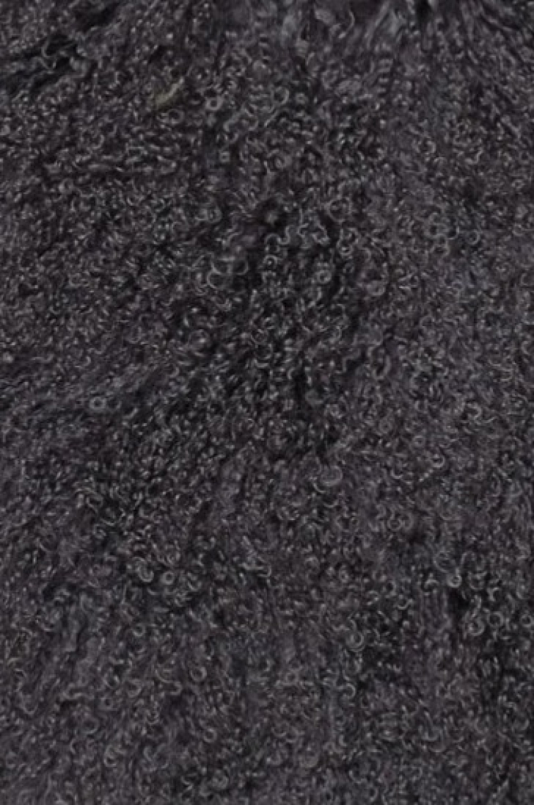 Polštář Solid Grey, tibetská kožešina, 60x40 cm